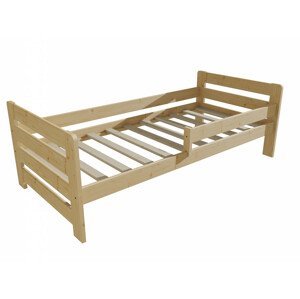 Dětská postel se zábranou VMK002E KIDS (Rozměr: 100 x 200 cm, Barva dřeva: bezbarvý lak)