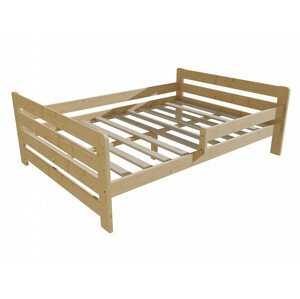 Dětská postel se zábranou VMK002E KIDS (Rozměr: 120 x 200 cm, Barva dřeva: bezbarvý lak)