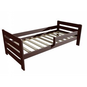 Dětská postel se zábranou VMK002E KIDS (Rozměr: 80 x 160 cm, Barva dřeva: moření ořech)