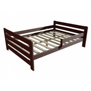 Dětská postel se zábranou VMK002E KIDS (Rozměr: 120 x 200 cm, Barva dřeva: moření ořech)