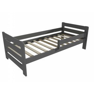 Dětská postel se zábranou VMK002E KIDS (Rozměr: 70 x 160 cm, Barva dřeva: barva šedá)