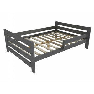 Dětská postel se zábranou VMK002E KIDS (Rozměr: 120 x 200 cm, Barva dřeva: barva šedá)