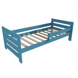 Dětská postel se zábranou VMK002E KIDS (Rozměr: 80 x 170 cm, Barva dřeva: barva modrá)