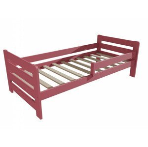 Dětská postel se zábranou VMK002E KIDS (Rozměr: 80 x 180 cm, Barva dřeva: barva růžová)