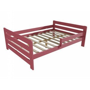 Dětská postel se zábranou VMK002E KIDS (Rozměr: 140 x 200 cm, Barva dřeva: barva růžová)