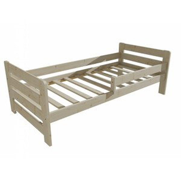 Dětská postel se zábranou VMK002E KIDS (Rozměr: 70 x 160 cm, Barva dřeva: surové dřevo)