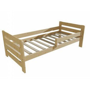 Dětská postel se zábranou VMK002E KIDS (Rozměr: 90 x 200 cm, Barva dřeva: bezbarvý lak)