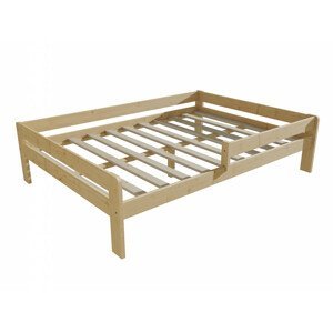 Dětská postel se zábranou VMK003C KIDS (Rozměr: 100 x 200 cm, Barva dřeva: bezbarvý lak)