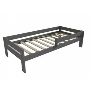 Dětská postel se zábranou VMK003C KIDS (Rozměr: 80 x 160 cm, Barva dřeva: barva šedá)
