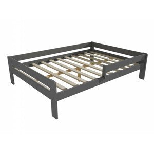 Dětská postel se zábranou VMK003C KIDS (Rozměr: 120 x 200 cm, Barva dřeva: barva šedá)