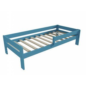 Dětská postel se zábranou VMK003C KIDS (Rozměr: 80 x 160 cm, Barva dřeva: barva modrá)