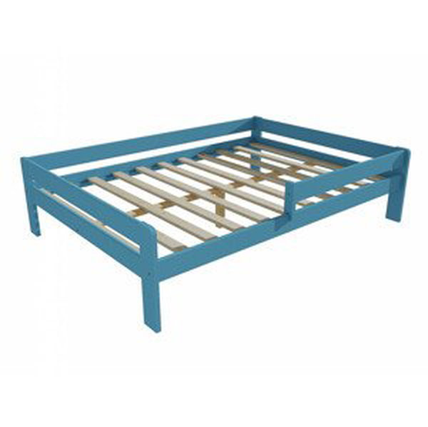 Dětská postel se zábranou VMK003C KIDS (Rozměr: 120 x 200 cm, Barva dřeva: barva modrá)