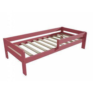 Dětská postel se zábranou VMK003C KIDS (Rozměr: 90 x 200 cm, Barva dřeva: barva růžová)