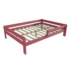 Dětská postel se zábranou VMK003C KIDS (Rozměr: 120 x 200 cm, Barva dřeva: barva růžová)