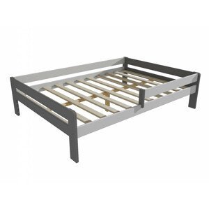 Dětská postel se zábranou VMK003C KIDS (Rozměr: 100 x 200 cm, Barva dřeva: barva šedá + bílá)