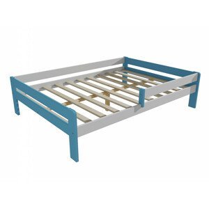 Dětská postel se zábranou VMK003C KIDS (Rozměr: 100 x 200 cm, Barva dřeva: barva modrá + bílá)