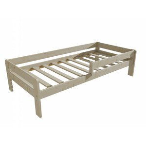 Dětská postel se zábranou VMK003C KIDS (Rozměr: 90 x 200 cm, Barva dřeva: surové dřevo)