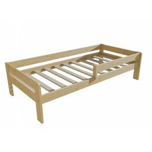 Dětská postel se zábranou VMK003C KIDS (Rozměr: 80 x 200 cm, Barva dřeva: bezbarvý lak)
