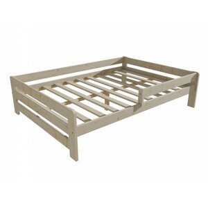 Dětská postel se zábranou VMK003D KIDS (Rozměr: 120 x 200 cm, Barva dřeva: surové dřevo)