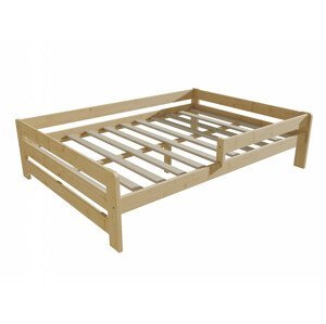 Dětská postel se zábranou VMK003D KIDS (Rozměr: 140 x 200 cm, Barva dřeva: bezbarvý lak)