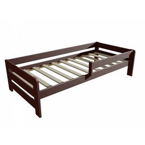 Dětská postel se zábranou VMK003D KIDS (Rozměr: 70 x 160 cm, Barva dřeva: moření ořech)