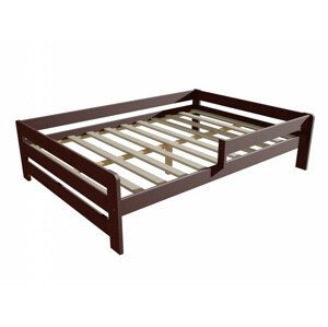 Dětská postel se zábranou VMK003D KIDS (Rozměr: 100 x 200 cm, Barva dřeva: moření ořech)