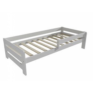 Dětská postel se zábranou VMK003D KIDS (Rozměr: 80 x 160 cm, Barva dřeva: barva bílá)