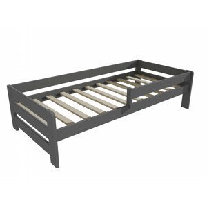 Dětská postel se zábranou VMK003D KIDS (Rozměr: 70 x 160 cm, Barva dřeva: barva šedá)