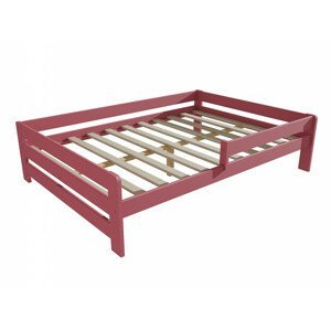 Dětská postel se zábranou VMK003D KIDS (Rozměr: 100 x 200 cm, Barva dřeva: barva růžová)
