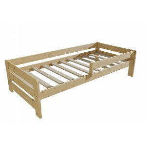 Dětská postel se zábranou VMK003D KIDS (Rozměr: 80 x 200 cm, Barva dřeva: bezbarvý lak)