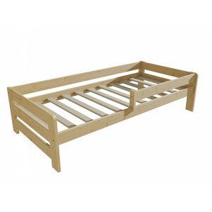 Dětská postel se zábranou VMK003D KIDS (Rozměr: 90 x 190 cm, Barva dřeva: bezbarvý lak)