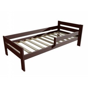 Dětská postel se zábranou VMK005C KIDS (Rozměr: 70 x 160 cm, Barva dřeva: moření ořech)