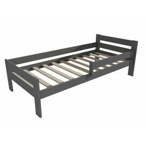 Dětská postel se zábranou VMK005C KIDS (Rozměr: 70 x 160 cm, Barva dřeva: barva šedá)