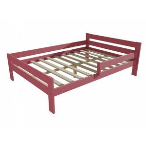 Dětská postel se zábranou VMK005C KIDS (Rozměr: 100 x 200 cm, Barva dřeva: barva růžová)