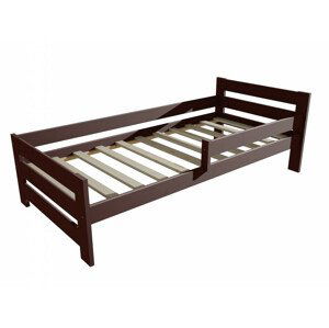 Dětská postel se zábranou VMK005D KIDS (Rozměr: 90 x 180 cm, Barva dřeva: moření ořech)