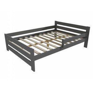 Dětská postel se zábranou VMK005D KIDS (Rozměr: 120 x 200 cm, Barva dřeva: barva šedá)