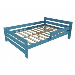 Dětská postel se zábranou VMK005D KIDS (Rozměr: 100 x 200 cm, Barva dřeva: barva modrá)
