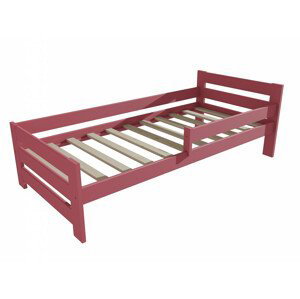 Dětská postel se zábranou VMK005D KIDS (Rozměr: 90 x 180 cm, Barva dřeva: barva růžová)
