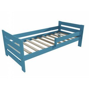 Dětská postel se zábranou VMK005E KIDS (Rozměr: 80 x 160 cm, Barva dřeva: barva modrá)