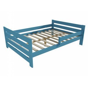 Dětská postel se zábranou VMK005E KIDS (Rozměr: 100 x 200 cm, Barva dřeva: barva modrá)