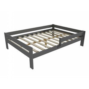 Dětská postel se zábranou VMK006C KIDS (Rozměr: 100 x 200 cm, Barva dřeva: barva šedá)