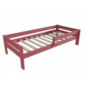 Dětská postel se zábranou VMK006C KIDS (Rozměr: 70 x 160 cm, Barva dřeva: barva růžová)
