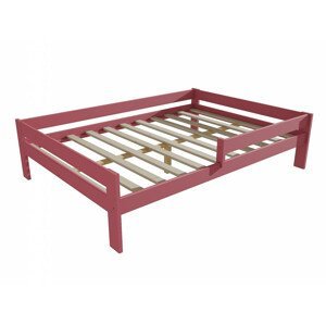 Dětská postel se zábranou VMK006C KIDS (Rozměr: 140 x 200 cm, Barva dřeva: barva růžová)