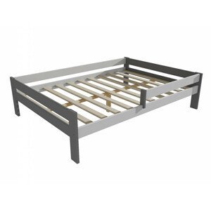 Dětská postel se zábranou VMK006C KIDS (Rozměr: 100 x 200 cm, Barva dřeva: barva šedá + bílá)