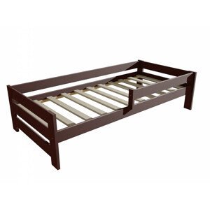 Dětská postel se zábranou VMK006D KIDS (Rozměr: 70 x 160 cm, Barva dřeva: moření ořech)