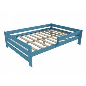 Dětská postel se zábranou VMK006D KIDS (Rozměr: 120 x 200 cm, Barva dřeva: barva modrá)