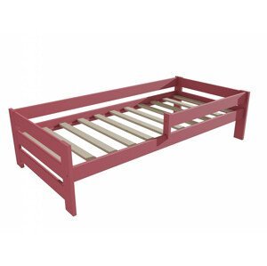 Dětská postel se zábranou VMK006D KIDS (Rozměr: 80 x 200 cm, Barva dřeva: barva růžová)