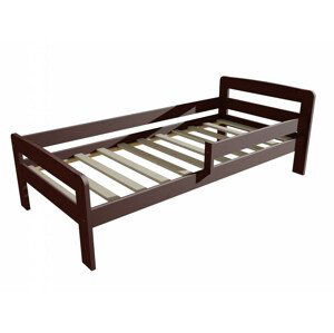 Dětská postel se zábranou VMK008C KIDS (Rozměr: 90 x 170 cm, Barva dřeva: moření ořech)