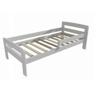 Dětská postel se zábranou VMK008C KIDS (Rozměr: 80 x 160 cm, Barva dřeva: barva bílá)
