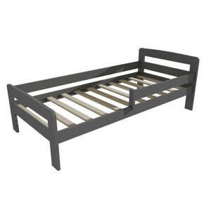 Dětská postel se zábranou VMK008C KIDS (Rozměr: 70 x 160 cm, Barva dřeva: barva šedá)